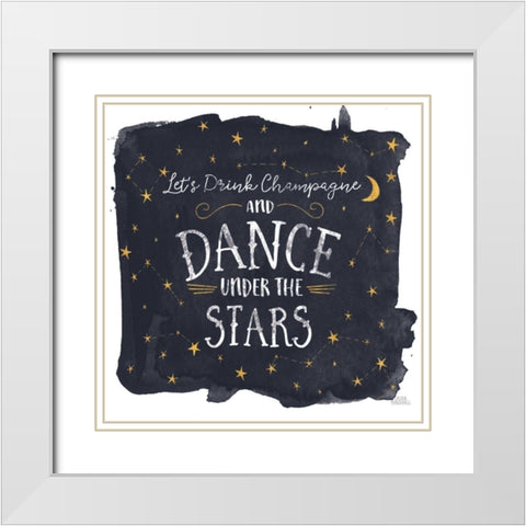 Celestial Love III Sq White Modern Wood Framed Art Print with Double Matting by Marshall, Laura