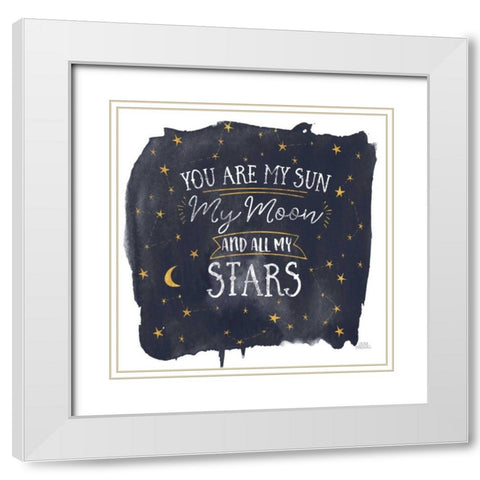 Celestial Love IV Sq White Modern Wood Framed Art Print with Double Matting by Marshall, Laura