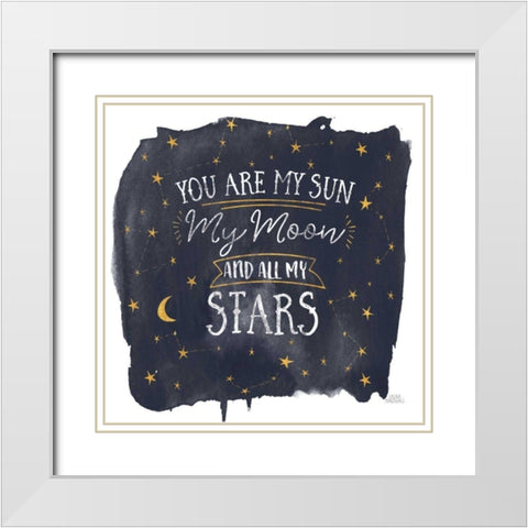 Celestial Love IV Sq White Modern Wood Framed Art Print with Double Matting by Marshall, Laura