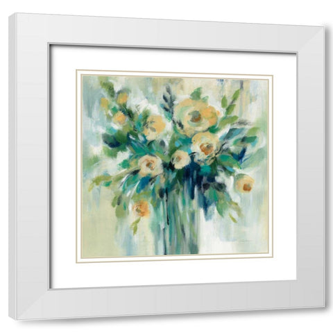 Vase of Flowers White Modern Wood Framed Art Print with Double Matting by Vassileva, Silvia
