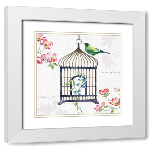 Dogwood Garden VI Navy White Modern Wood Framed Art Print with Double Matting by Audit, Lisa