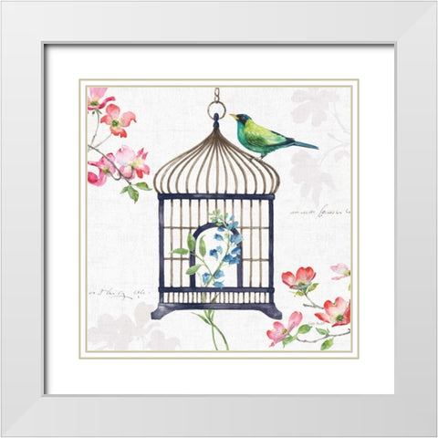 Dogwood Garden VI Navy White Modern Wood Framed Art Print with Double Matting by Audit, Lisa