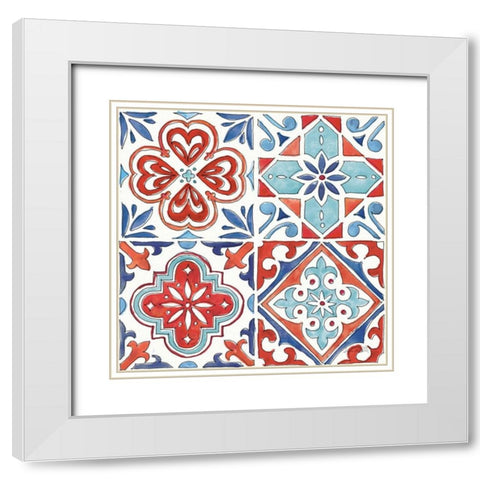 Americana Mood Pattern VII White Modern Wood Framed Art Print with Double Matting by Tavoletti, Anne