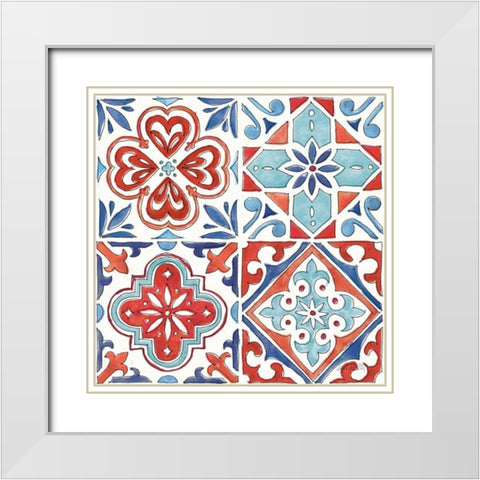 Americana Mood Pattern VII White Modern Wood Framed Art Print with Double Matting by Tavoletti, Anne