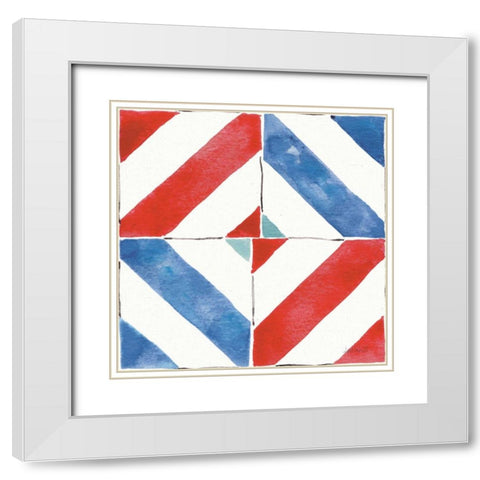 Americana Mood Pattern VIII White Modern Wood Framed Art Print with Double Matting by Tavoletti, Anne