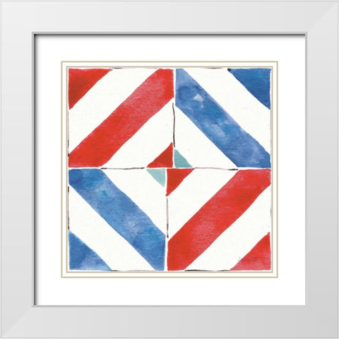 Americana Mood Pattern VIII White Modern Wood Framed Art Print with Double Matting by Tavoletti, Anne