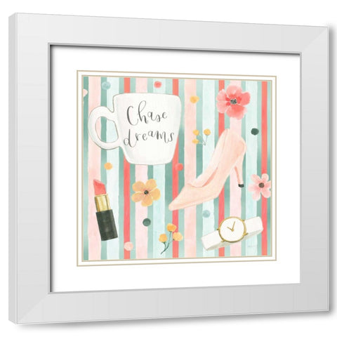 Chase Dreams Pattern VB White Modern Wood Framed Art Print with Double Matting by Jackson, Jenaya