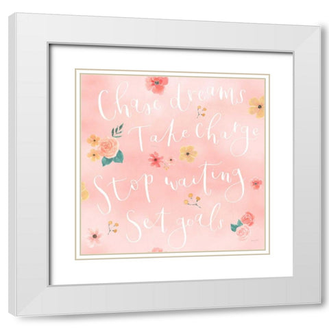 Chase Dreams Pattern VIA White Modern Wood Framed Art Print with Double Matting by Jackson, Jenaya