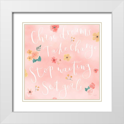 Chase Dreams Pattern VIA White Modern Wood Framed Art Print with Double Matting by Jackson, Jenaya