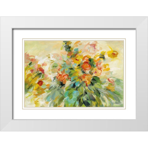 Festive Bouquet White Modern Wood Framed Art Print with Double Matting by Vassileva, Silvia