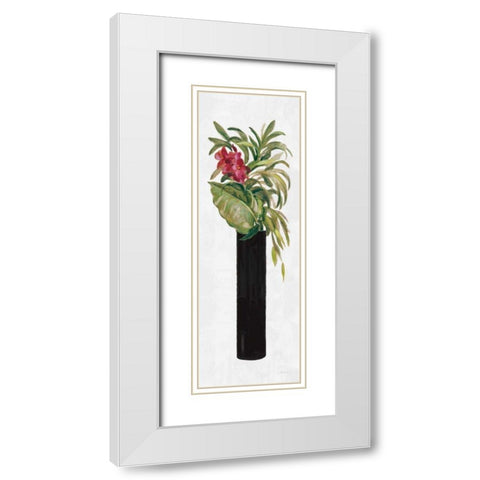 Tropical Lush I on White White Modern Wood Framed Art Print with Double Matting by Vassileva, Silvia