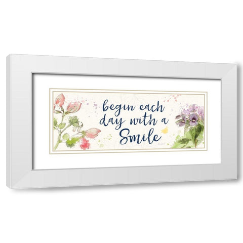 Floral Splash VII Navy White Modern Wood Framed Art Print with Double Matting by Pertiet, Katie