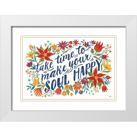 Happy Thoughts I White White Modern Wood Framed Art Print with Double Matting by Penner, Janelle