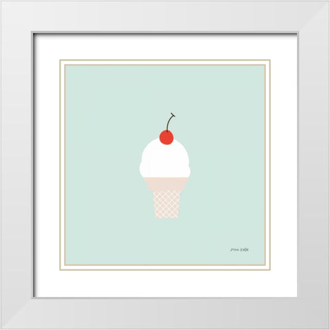 Ice Cream Cone II White Modern Wood Framed Art Print with Double Matting by Kelle, Ann