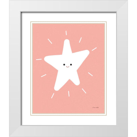 Star White Modern Wood Framed Art Print with Double Matting by Kelle, Ann