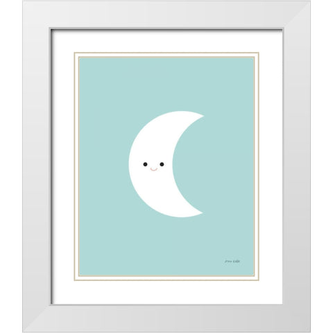 Moon White Modern Wood Framed Art Print with Double Matting by Kelle, Ann