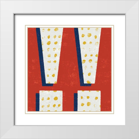 Punctuated Square I Bright White Modern Wood Framed Art Print with Double Matting by Mullan, Michael