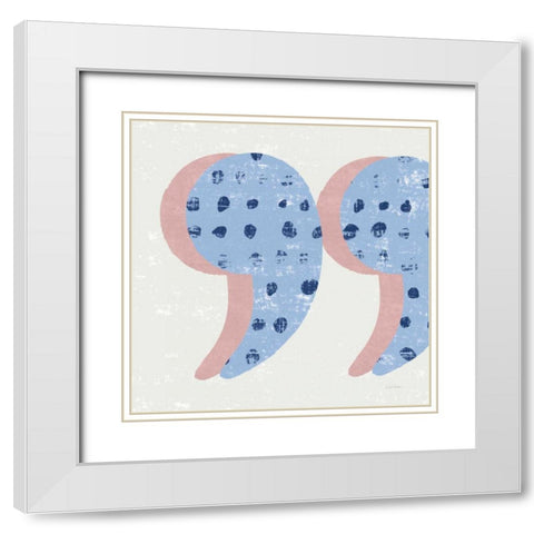 Punctuated Square V Bright White Modern Wood Framed Art Print with Double Matting by Mullan, Michael