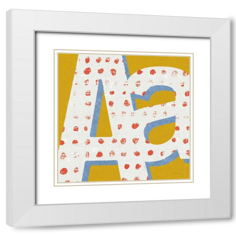 Punctuated Square IX Bright White Modern Wood Framed Art Print with Double Matting by Mullan, Michael