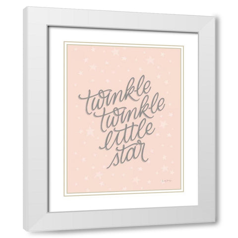 Boho Nursery VIII Blush Crop White Modern Wood Framed Art Print with Double Matting by Thorns, Becky