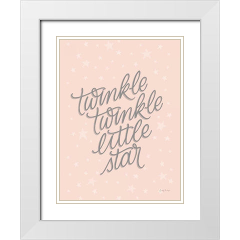Boho Nursery VIII Blush Crop White Modern Wood Framed Art Print with Double Matting by Thorns, Becky