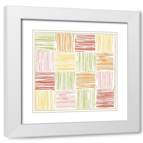 Farmhouse Floral Pattern VIIA White Modern Wood Framed Art Print with Double Matting by Grove, Beth