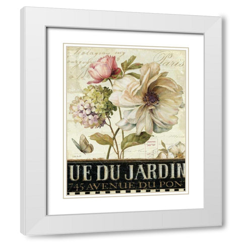 Marche de Fleurs II White Modern Wood Framed Art Print with Double Matting by Audit, Lisa