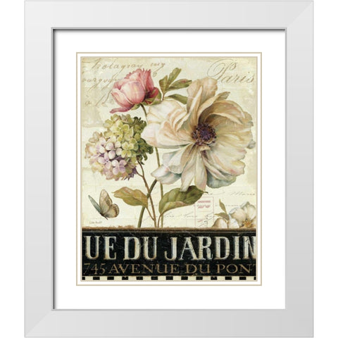Marche de Fleurs II White Modern Wood Framed Art Print with Double Matting by Audit, Lisa