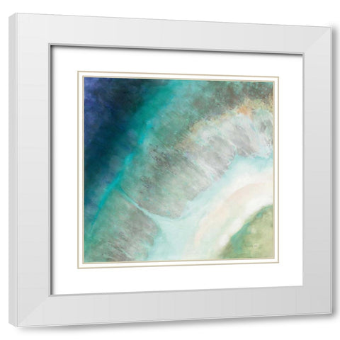 Coastal Diamond White Modern Wood Framed Art Print with Double Matting by Nai, Danhui
