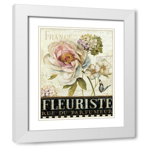 Marche de Fleurs III White Modern Wood Framed Art Print with Double Matting by Audit, Lisa