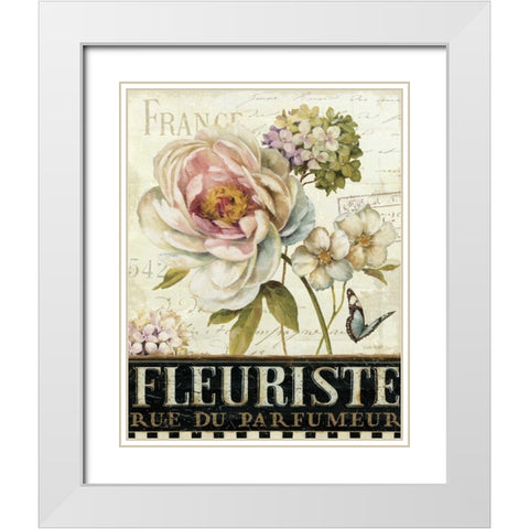 Marche de Fleurs III White Modern Wood Framed Art Print with Double Matting by Audit, Lisa