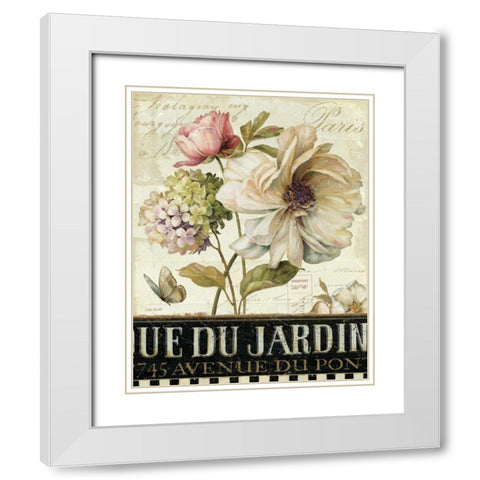 Marche de Fleurs II White Modern Wood Framed Art Print with Double Matting by Audit, Lisa