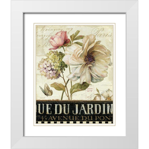 Marche de Fleurs II White Modern Wood Framed Art Print with Double Matting by Audit, Lisa