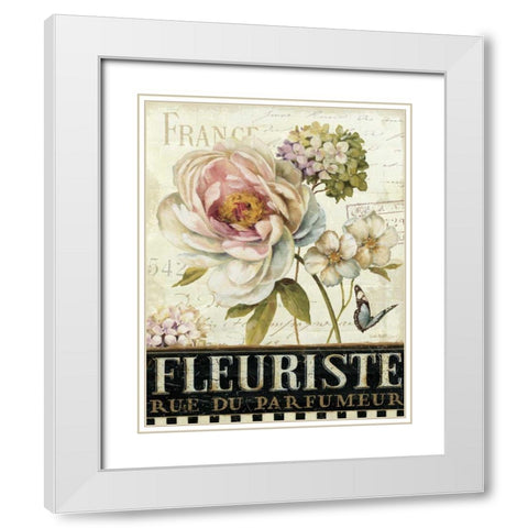 Marche de Fleurs III White Modern Wood Framed Art Print with Double Matting by Audit, Lisa