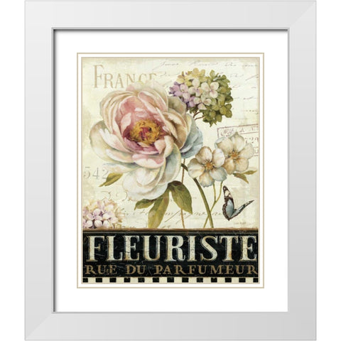 Marche de Fleurs III White Modern Wood Framed Art Print with Double Matting by Audit, Lisa