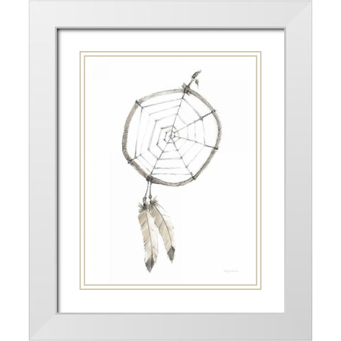 Indian Dream Catcher Neutral Crop White Modern Wood Framed Art Print with Double Matting by Tillmon, Avery
