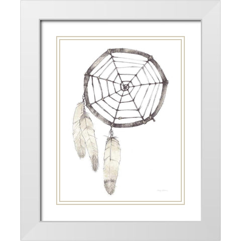 Dream Catcher Follow Your Dreams Neutral White Modern Wood Framed Art Print with Double Matting by Tillmon, Avery