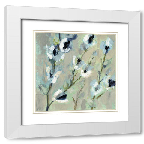 Whimsical Branch I Cool White Modern Wood Framed Art Print with Double Matting by Vassileva, Silvia