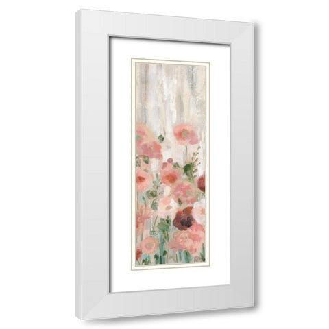 Sprinkled Flowers II BG Panel White Modern Wood Framed Art Print with Double Matting by Vassileva, Silvia