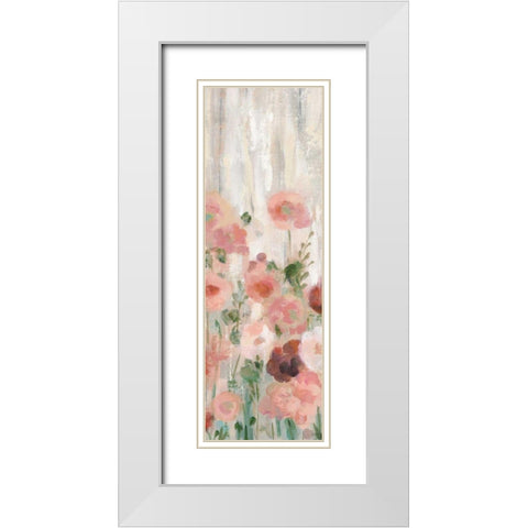 Sprinkled Flowers II BG Panel White Modern Wood Framed Art Print with Double Matting by Vassileva, Silvia