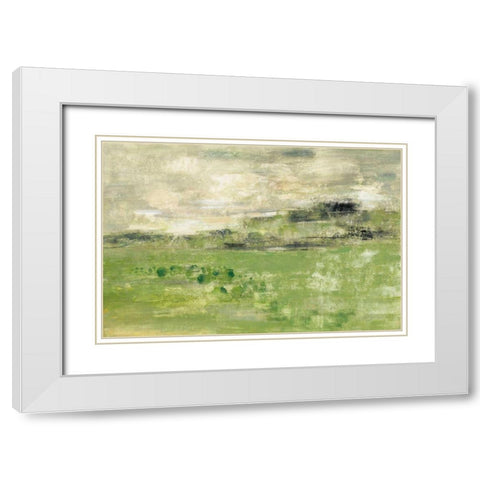 Spring Valley I Green White Modern Wood Framed Art Print with Double Matting by Vassileva, Silvia