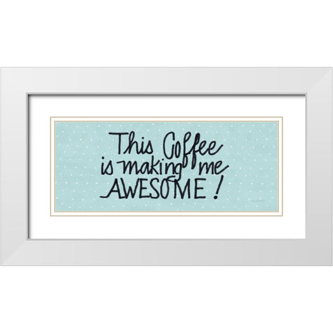 Awesome Coffee Blue White Modern Wood Framed Art Print with Double Matting by McKenna, Kathleen Parr