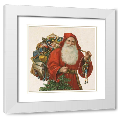 Victorian Santa III White Modern Wood Framed Art Print with Double Matting by Wild Apple Portfolio