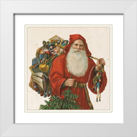 Victorian Santa III White Modern Wood Framed Art Print with Double Matting by Wild Apple Portfolio