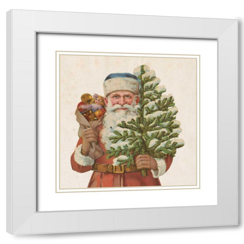 Victorian Santa IV White Modern Wood Framed Art Print with Double Matting by Wild Apple Portfolio