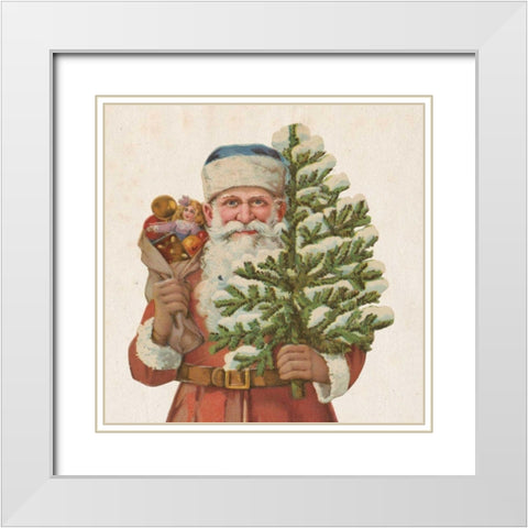 Victorian Santa IV White Modern Wood Framed Art Print with Double Matting by Wild Apple Portfolio