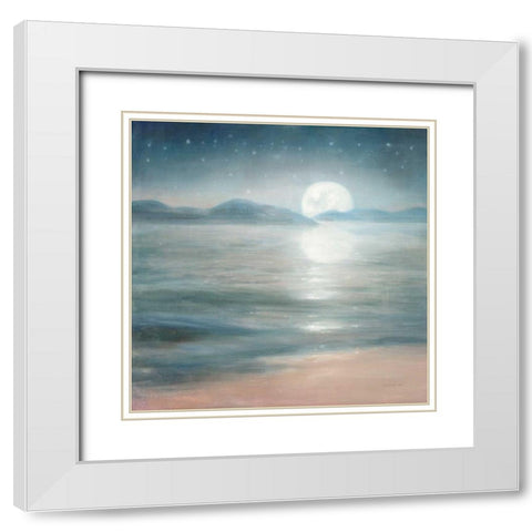Half Moon Dream White Modern Wood Framed Art Print with Double Matting by Nai, Danhui