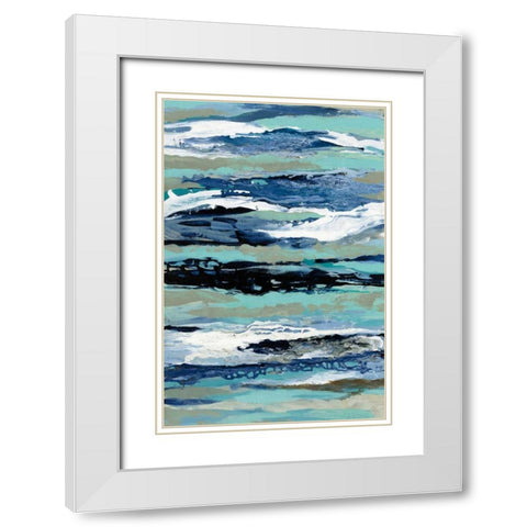 Coastal Sea Foam I White Modern Wood Framed Art Print with Double Matting by Vassileva, Silvia