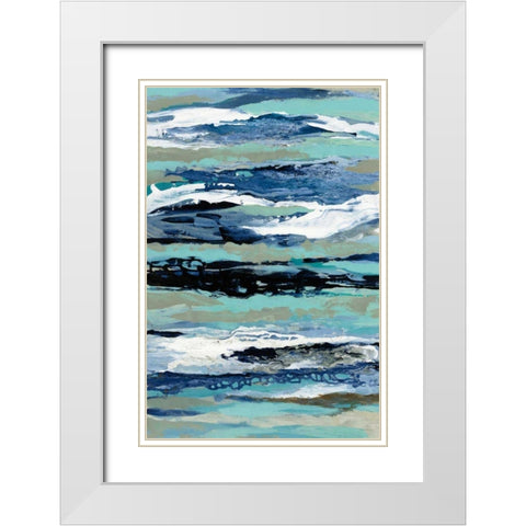 Coastal Sea Foam I White Modern Wood Framed Art Print with Double Matting by Vassileva, Silvia