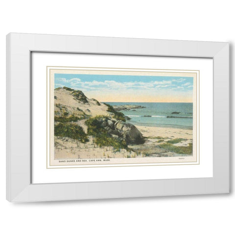 Beach Postcard V White Modern Wood Framed Art Print with Double Matting by Wild Apple Portfolio